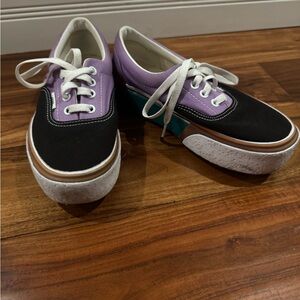 Vans Woman Men Size 6 W 4.5 M Black Purple Sneakers Confetti